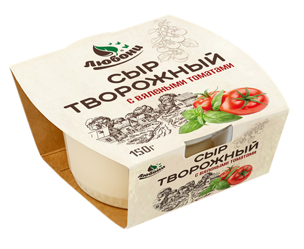 Сыр творожный с вялеными томатами 150г.